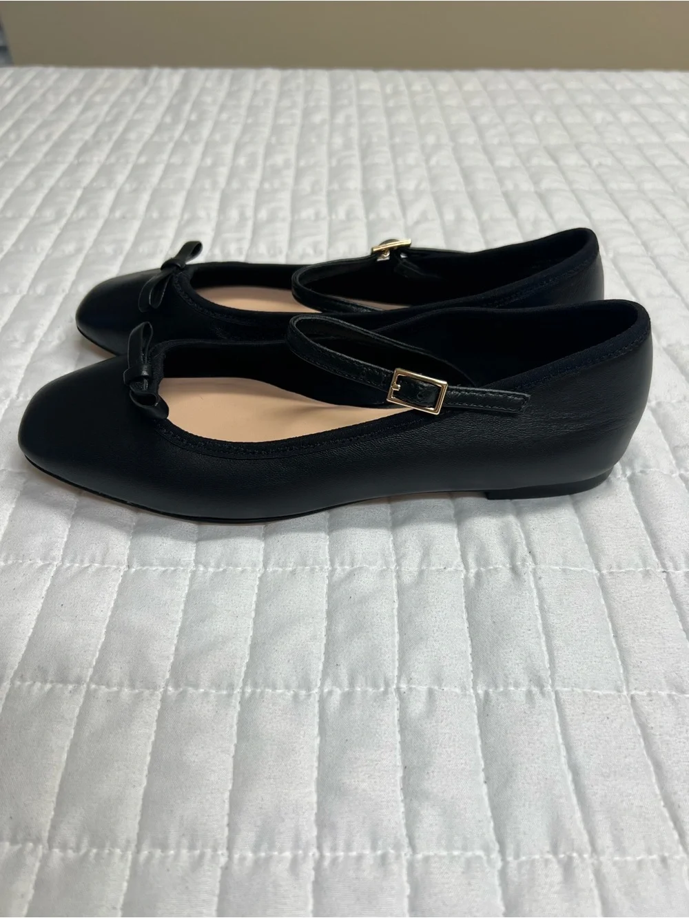 J. Crew Quinn Mary Jane Ballet Flat in Black Leather Size 5.5